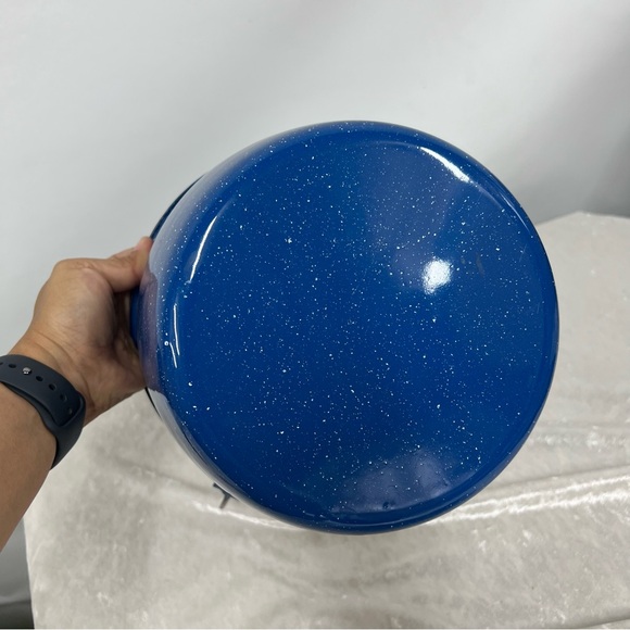 Vintage Enamelware Camping Pot blue white speckled Sierra cinsa - Picture 9 of 10